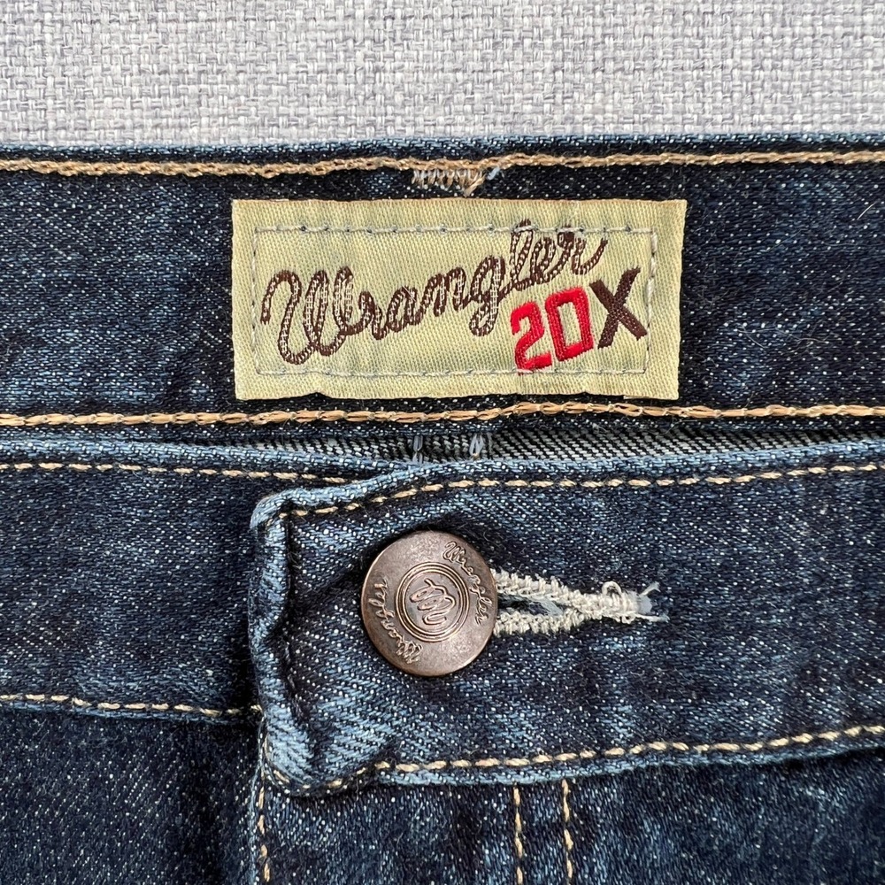 Wrangler 20X Straight Leg Jeans Men 38x33 Dark Wash Western Cowboy Denim - Picture 3 of 11